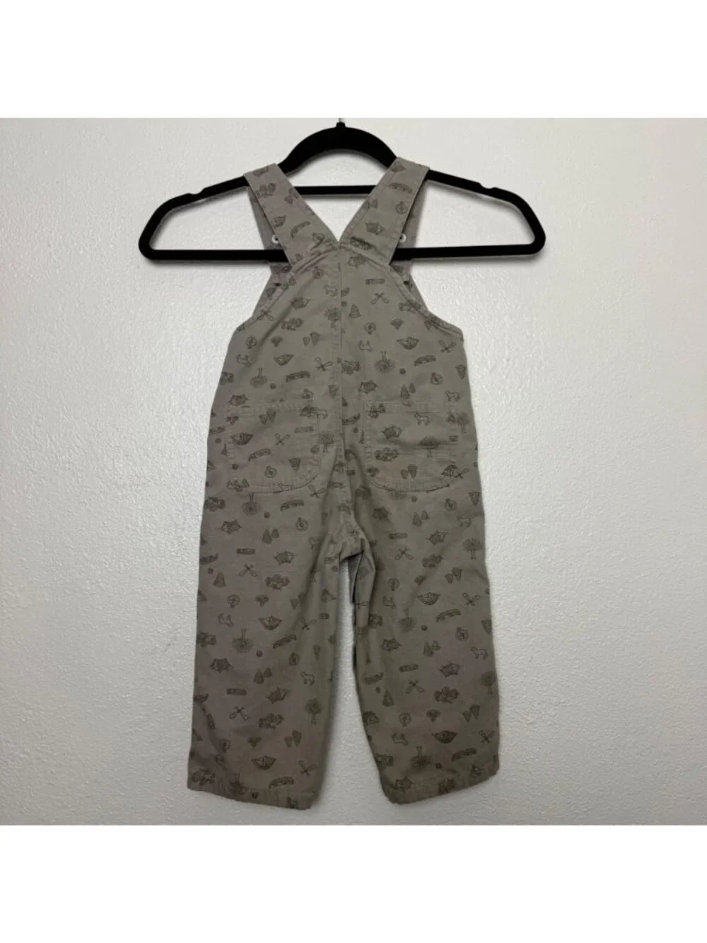 Carhartt Baby Overalls Tan Outdoor Print Adjustable Straps 100% Cotton 24M